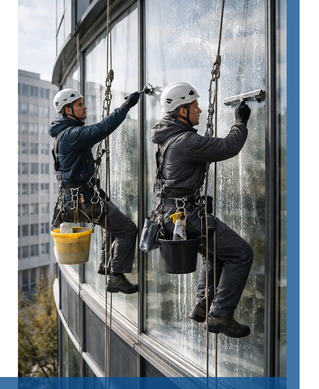 Мойка панорамных окон в Ярославле от 359 р. заказать у ВЫСОТНИК-Рсл