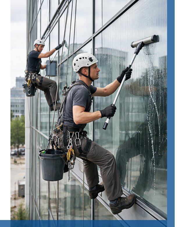 Мойка витражей альпинистами в Ярославле от 719 р. под ключ|ВЫСОТНИК-Рсл