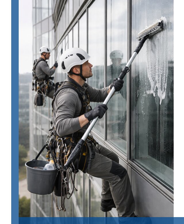 Высотная мойка сплошного остекления с выездом в Ярославле