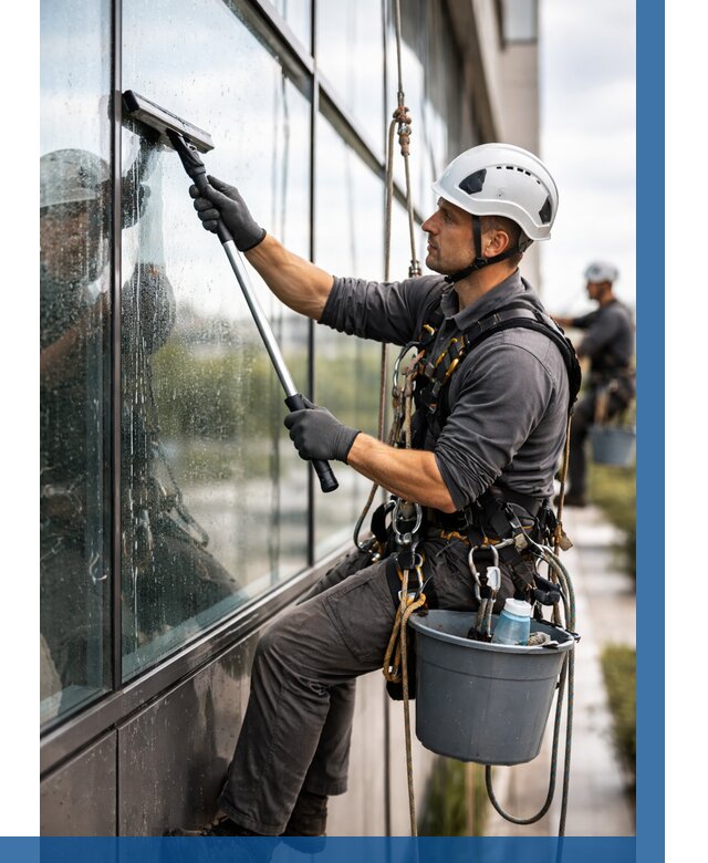 Мойка стеклянных фасадов в Ярославле от 205 р. | ВЫСОТНИК-Рсл