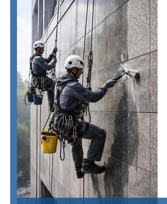 Профессиональная мойка фасада из керамогранита в Ярославле