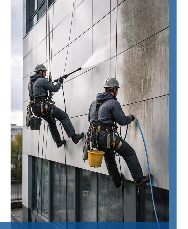 Мойка фасада из композита в Ярославле по цене от 308 р. | ВЫСОТНИК-Рсл