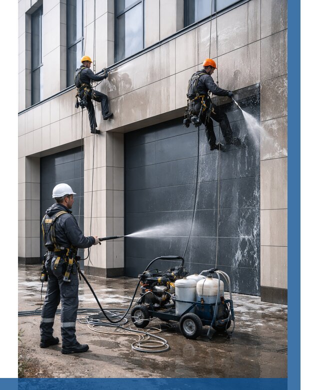 Послестроительная мойка фасада в Ярославле от 308 р. | ВЫСОТНИК-Рсл