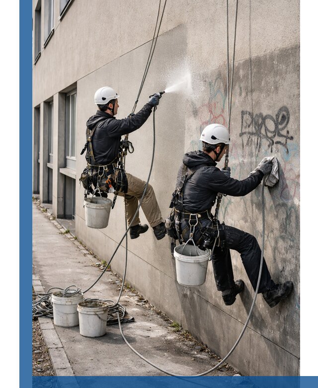 Антиграффити покрытие фасада с защитой от надписей в Ярославле