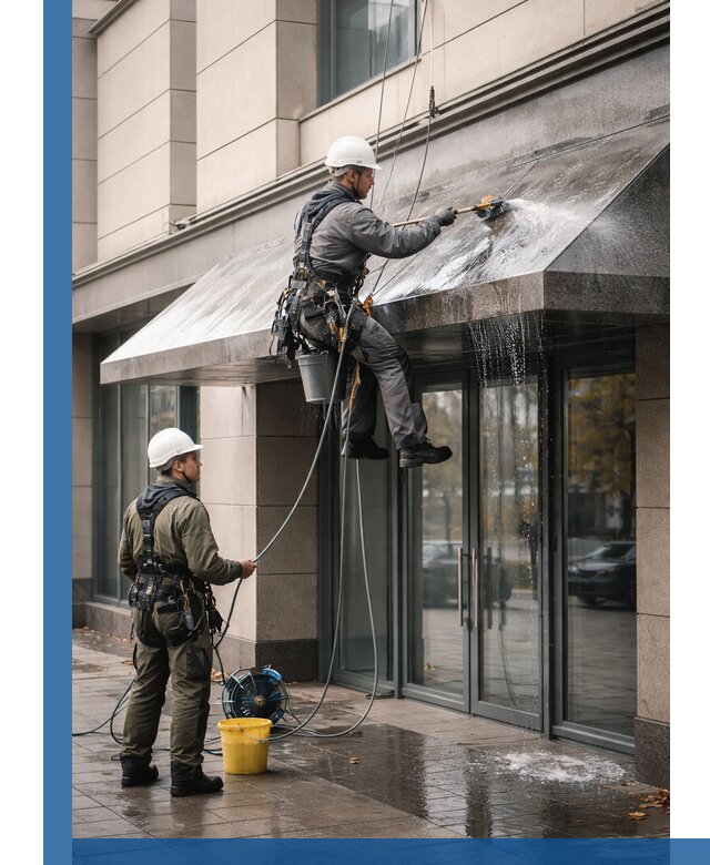 Профессиональная мойка козырьков и навесов в Ярославле