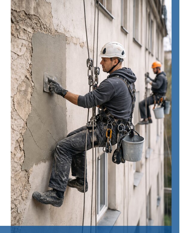 Восстановление штукатурки фасада в Ярославле от 1232 р. | ВЫСОТНИК-Рсл