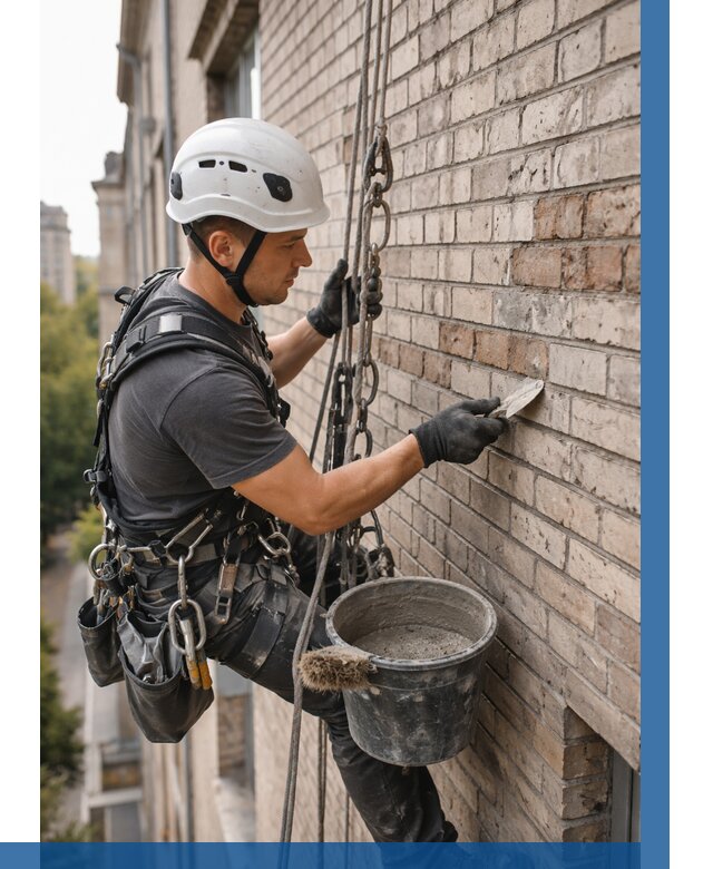 Ремонт кирпичной кладки фасада в Ярославле от 1848 р. | ВЫСОТНИК-Рсл