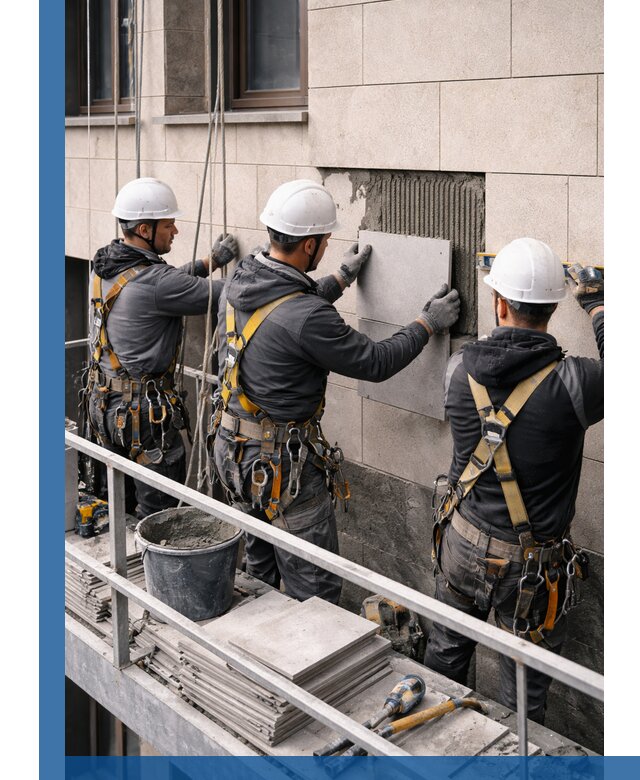 Ремонт облицовки фасада плиткой в Ярославле с гарантией