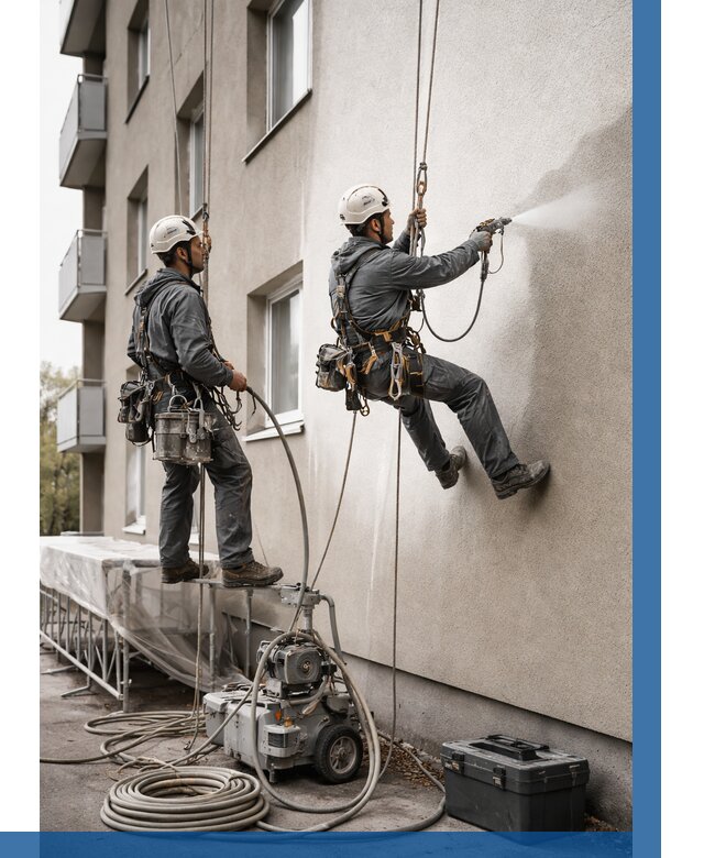 Безвоздушная покраска фасада в Ярославле от 226 р/м² | ВЫСОТНИК-Рсл