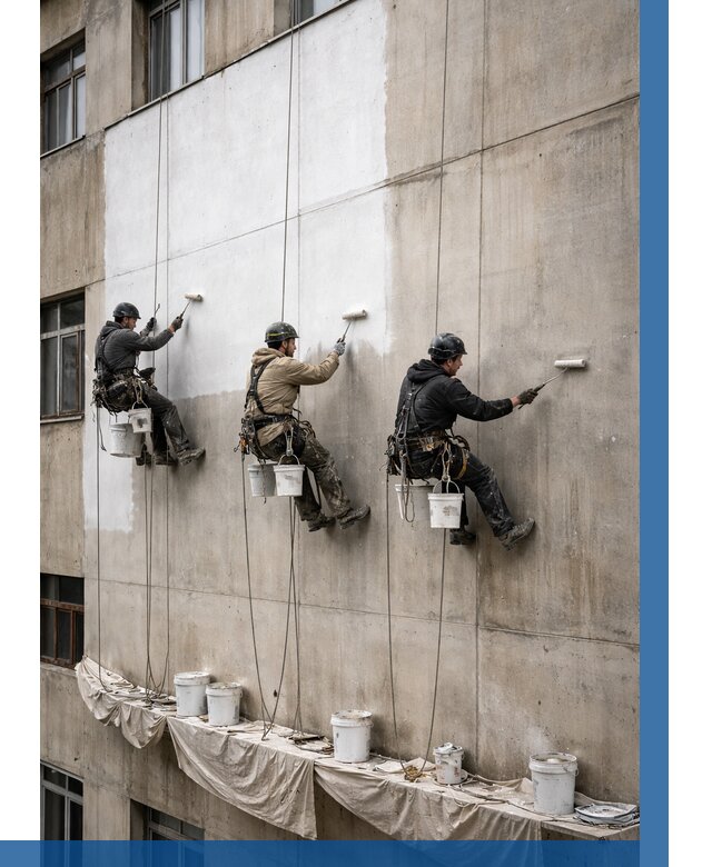 Покраска бетонного фасада в Ярославле от 359 р за м2 | ВЫСОТНИК-Рсл