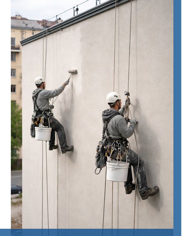 Покраска оштукатуренного фасада в Ярославле от 329 р. | ВЫСОТНИК-Рсл