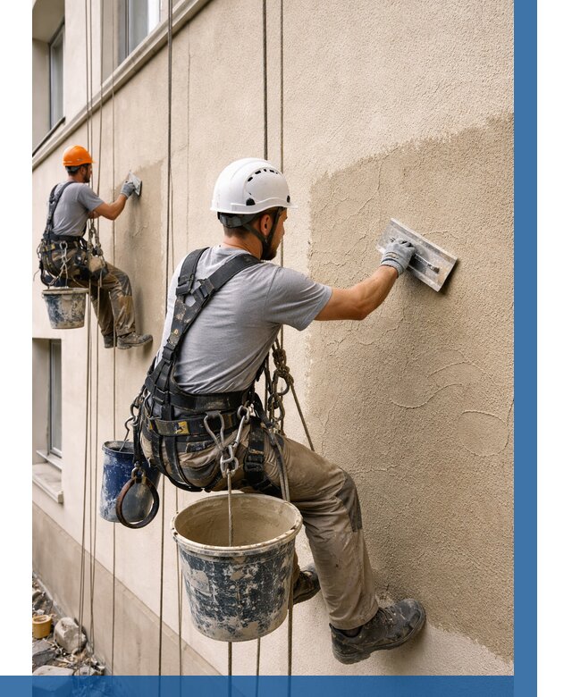 Декоративная штукатурка фасада в Ярославле от 1232 р. | ВЫСОТНИК-Рсл