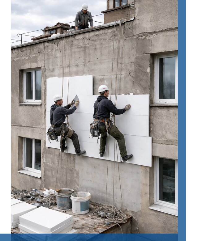 Утепление фасада пенополистиролом в Ярославле от 1848 р. | ВЫСОТНИК-Рсл