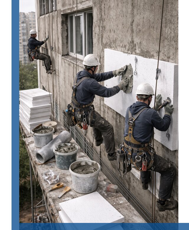 Утепление фасада пенополистиролом в Ярославле под ключ