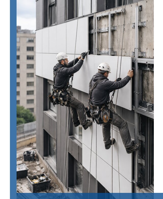 Монтаж композитных панелей фасада в Ярославле под ключ