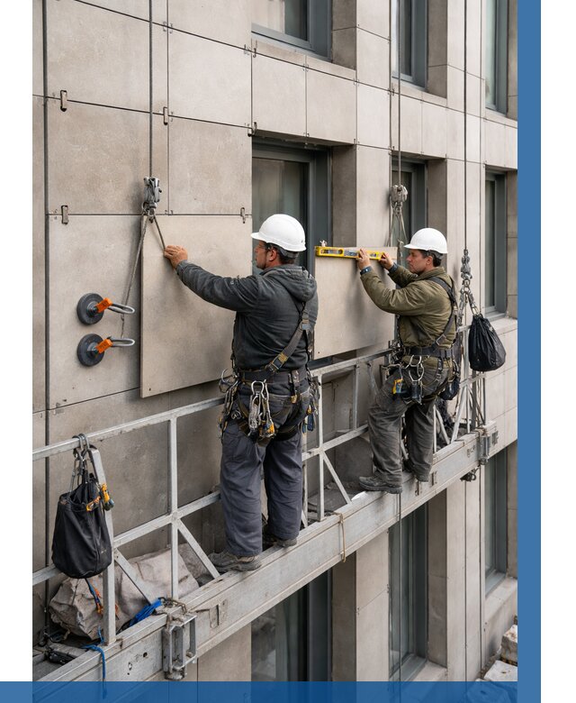 Монтаж керамогранита на фасад в Ярославле от 2567 р. | ВЫСОТНИК-Рсл