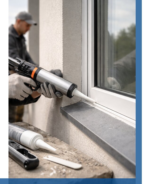 Герметизация монтажных швов окон в Ярославле от 667 р. | ВЫСОТНИК-Рсл