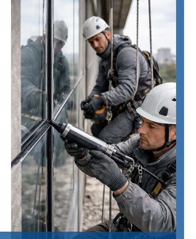 Герметизация витражных швов в Ярославле от 667 р. | ВЫСОТНИК-Рсл