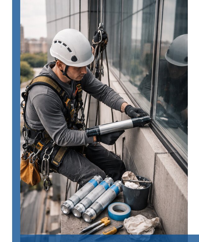 Герметизация стыков витража в Ярославле для герметичных фасадов