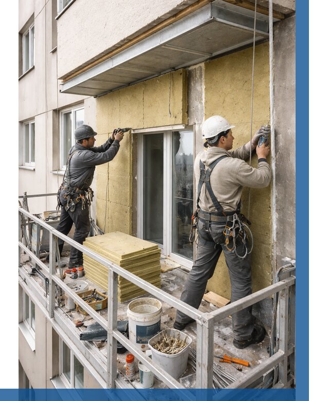 Утепление балкона снаружи в Ярославле от 1643 р. под ключ ВЫСОТНИК-Рсл