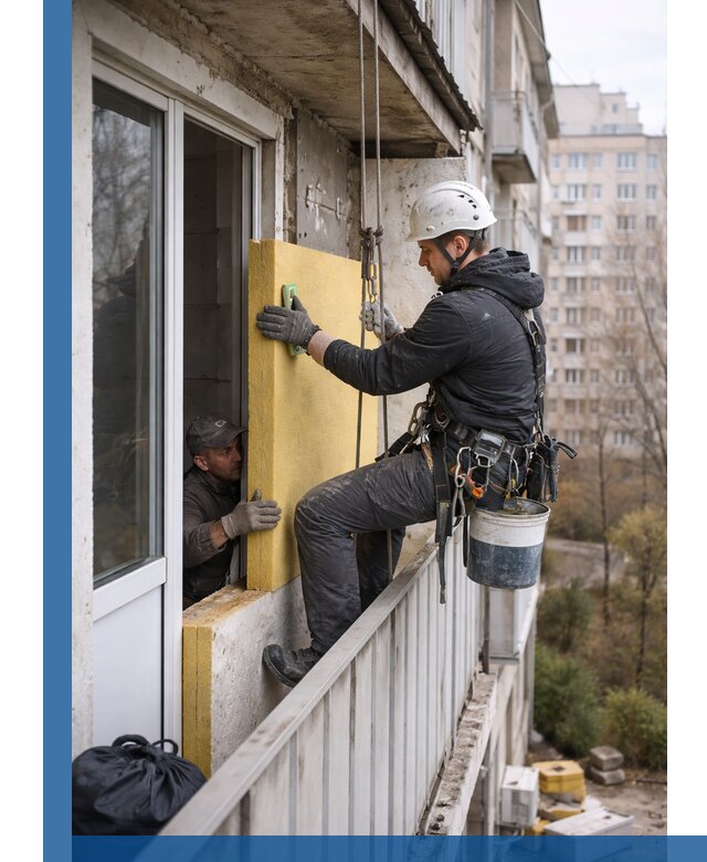 Профессиональное утепление балкона снаружи в Ярославле под ключ