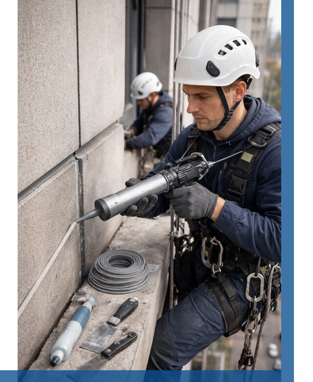 Герметизация деформационных швов фасада в Ярославле от 719 | ВЫСОТНИК-Рсл