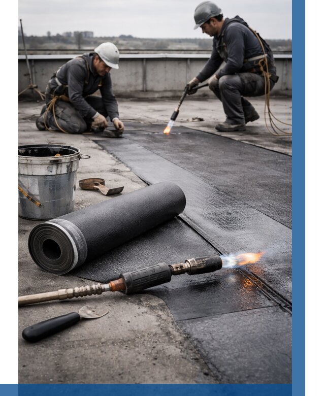 Ремонт рулонной кровли в Ярославле от 667 р. | ВЫСОТНИК-Рсл