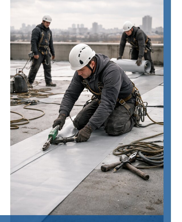 Ремонт мембранной кровли в Ярославле от 1848 р./м2 | ВЫСОТНИК-Рсл