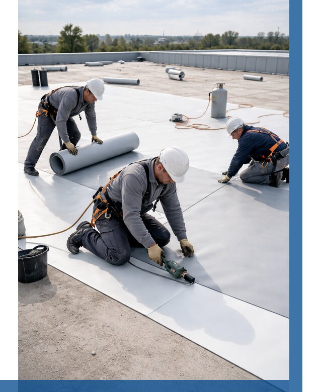 Монтаж мембранной кровли под ключ в Ярославле от 1232 р. | ВЫСОТНИК-Рсл