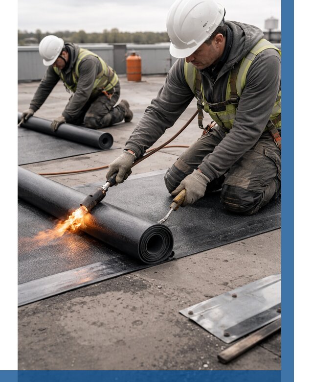 Монтаж наплавляемой кровли в Ярославле от 873 р. — ВЫСОТНИК-Рсл