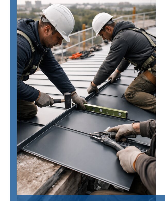 Монтаж фальцевой кровли в Ярославле для промышленных зданий