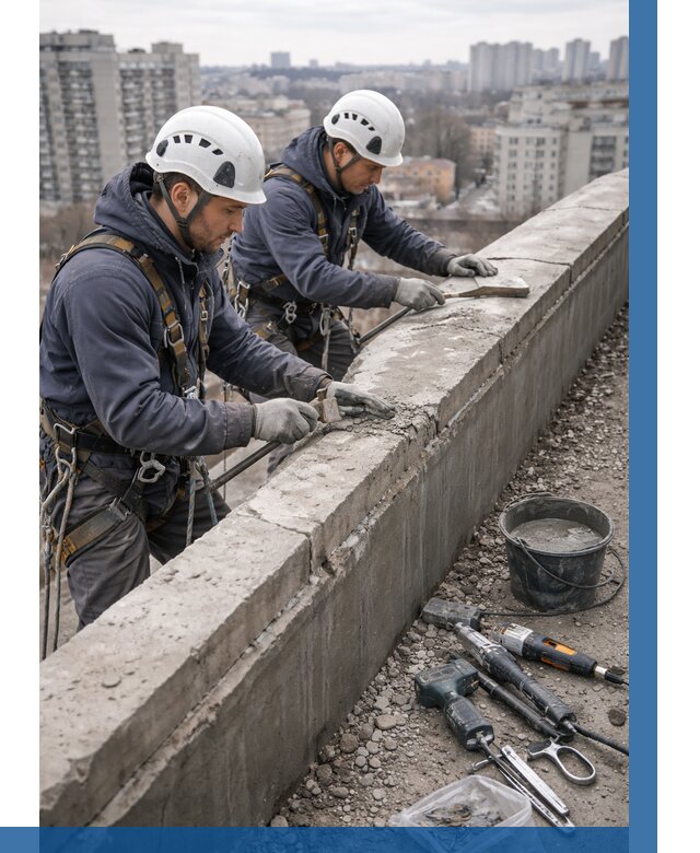 Ремонт парапета на кровле в Ярославле от 1540 р. | ВЫСОТНИК-Рсл