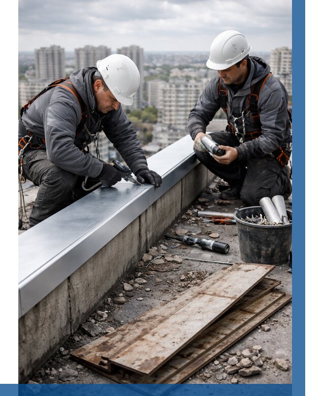 Замена парапетных крышек под ключ в Ярославле от 1232 р. | ВЫСОТНИК-Рсл