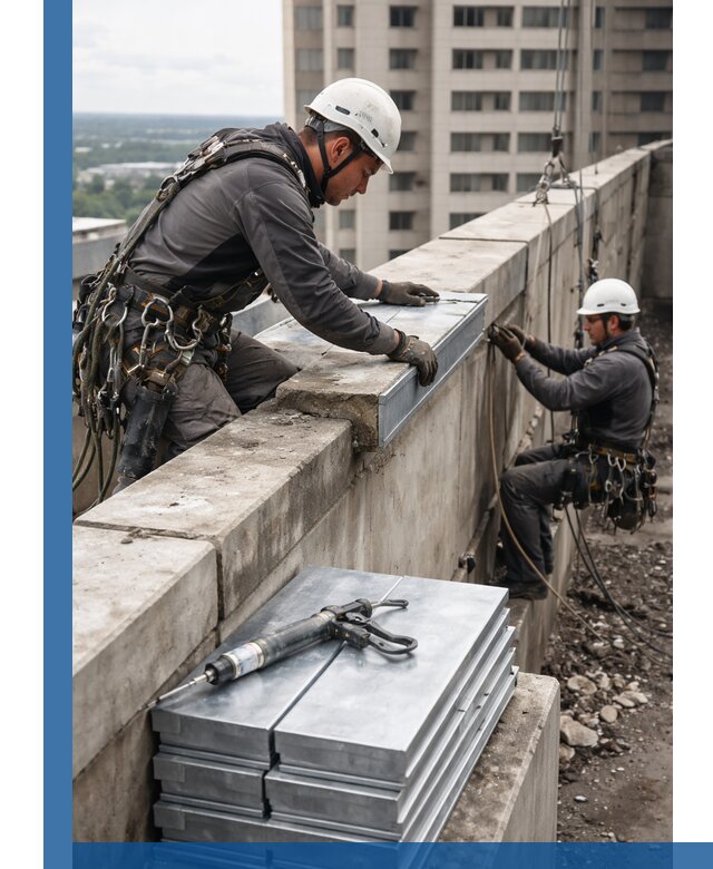 Замена парапетных крышек и установка новых в Ярославле