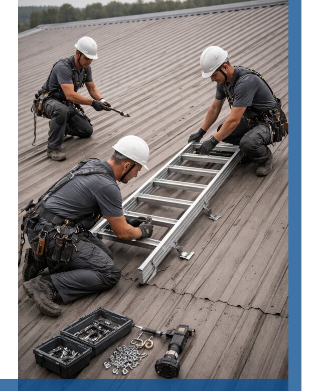 Монтаж кровельной лестницы в Ярославле от 4621 р. | ВЫСОТНИК-Рсл