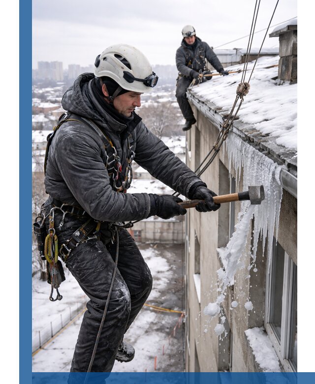 Сбивание и удаление сосулек с крыши в Ярославле безопасно