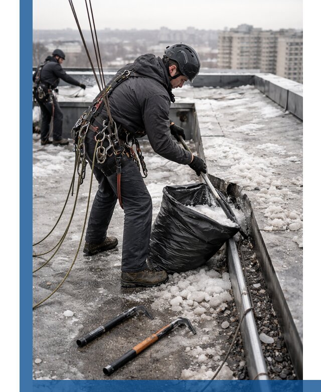 Аварийная очистка кровли в Ярославле от промальпинистов