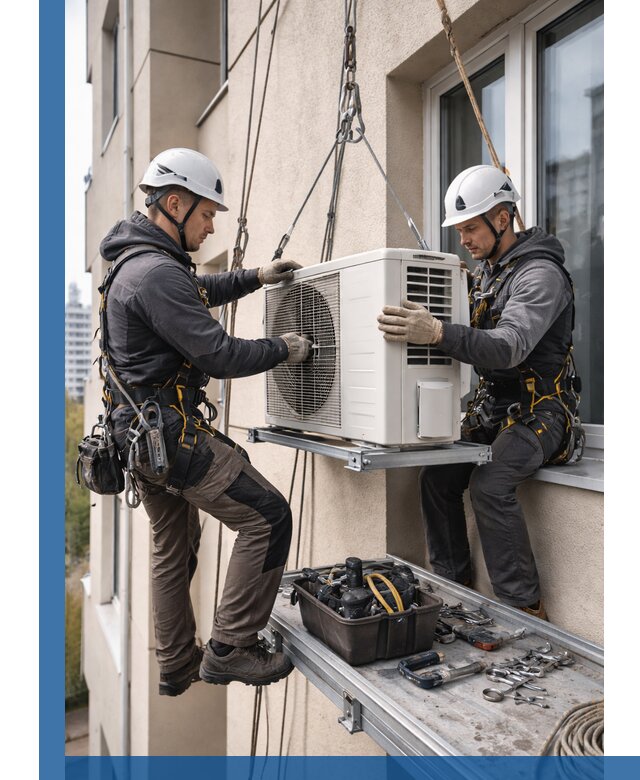 Перенос внешнего блока кондиционера в Ярославле с монтажом и крепежом