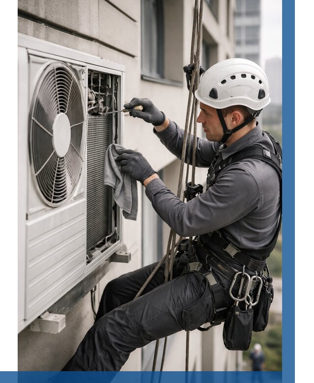 Обслуживание внешнего блока кондиционера в Ярославле от 2772 р.ВЫСОТНИК-Рсл