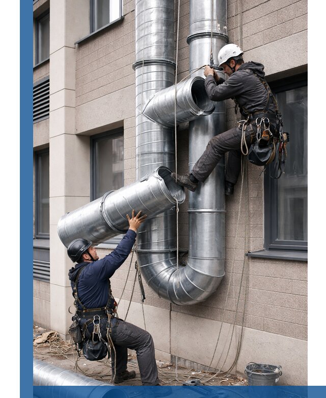 Монтаж фасадных воздуховодов в Ярославле с герметизацией и крепежом