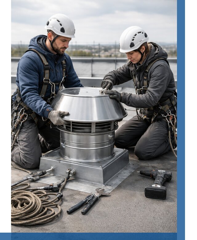 Установка дефлекторов на кровле в Ярославле от 4621 р. | ВЫСОТНИК-Рсл