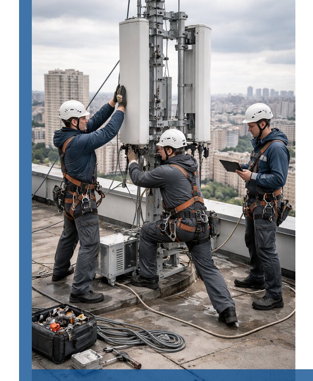 Монтаж антенн связи на крыше в Ярославле с вводом в эксплуатацию