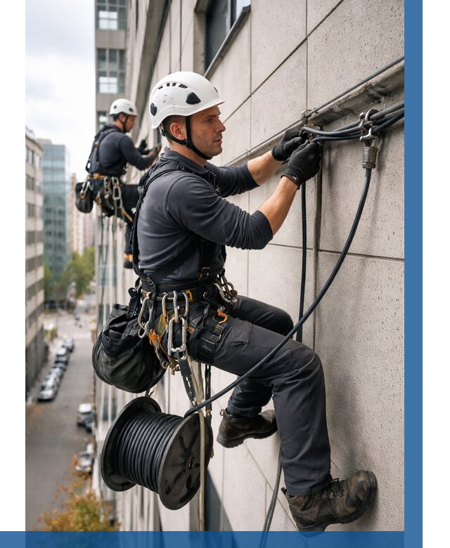 Прокладка кабеля по фасаду в Ярославле от 359 р. | ВЫСОТНИК-Рсл