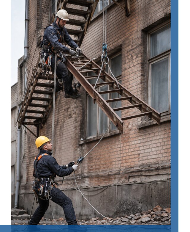 Демонтаж пожарной лестницы в Ярославле от 12322 р. | ВЫСОТНИК-Рсл