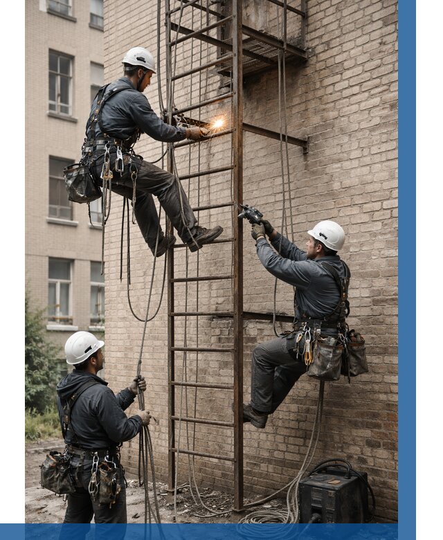 Ремонт пожарной лестницы в Ярославле от 7701 р. | ВЫСОТНИК-Рсл