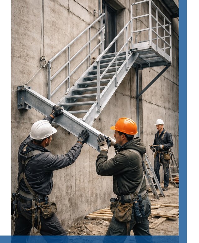 Монтаж металлических лестниц в Ярославле от 15402 р. | ВЫСОТНИК-Рсл