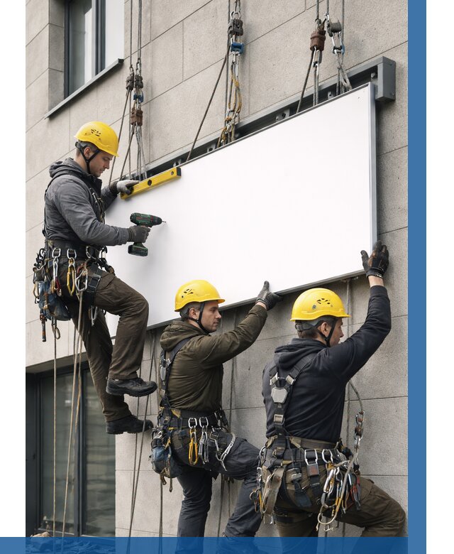 Монтаж рекламной вывески в Ярославле от 8214 р. | ВЫСОТНИК-Рсл