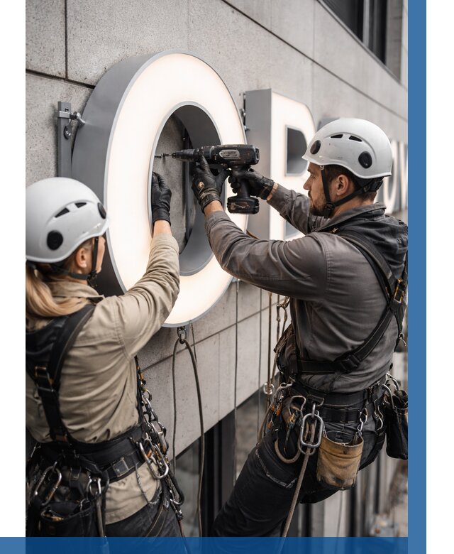 Монтаж световых букв в Ярославле от 3080 р. под ключ ВЫСОТНИК-Рсл