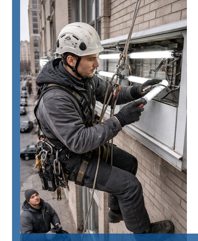 Профессиональная замена ламп в наружной вывеске в Ярославле