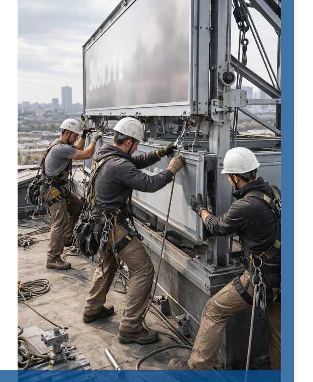 Монтаж крышной рекламной конструкции в Ярославле от 61608 р.|ВЫСОТНИК-Рсл